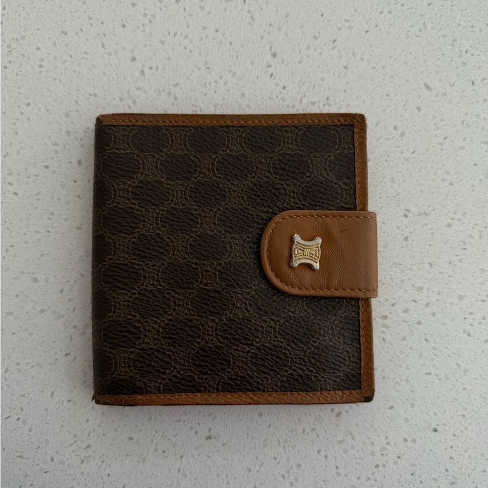 Celine Brown and Tan Key Card Holder